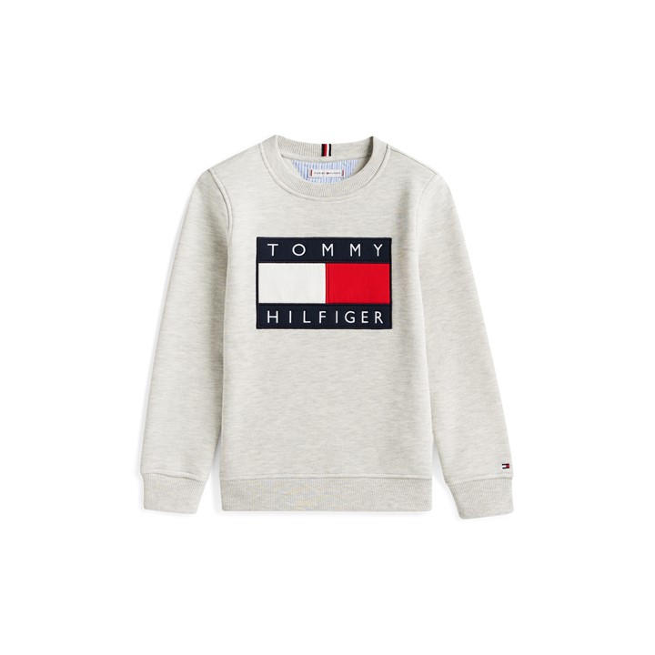 Tommy Hilfiger Boys Grey Kids' Heritage Crew Sweatshirt in Size 11 - 12 Years, Sports Direct