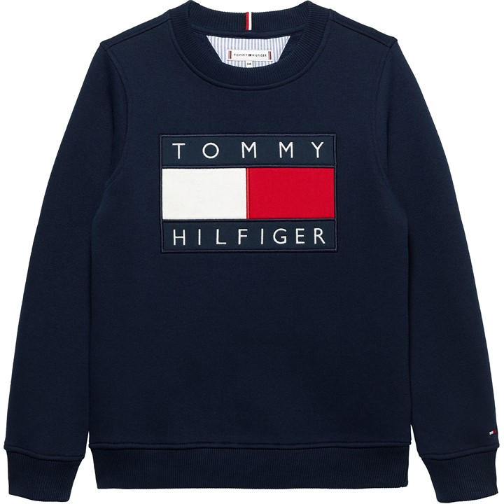 Tommy Hilfiger Boys Blue Kids' Heritage Crew Sweatshirt in Size 9 - 10 Years, Sports Direct