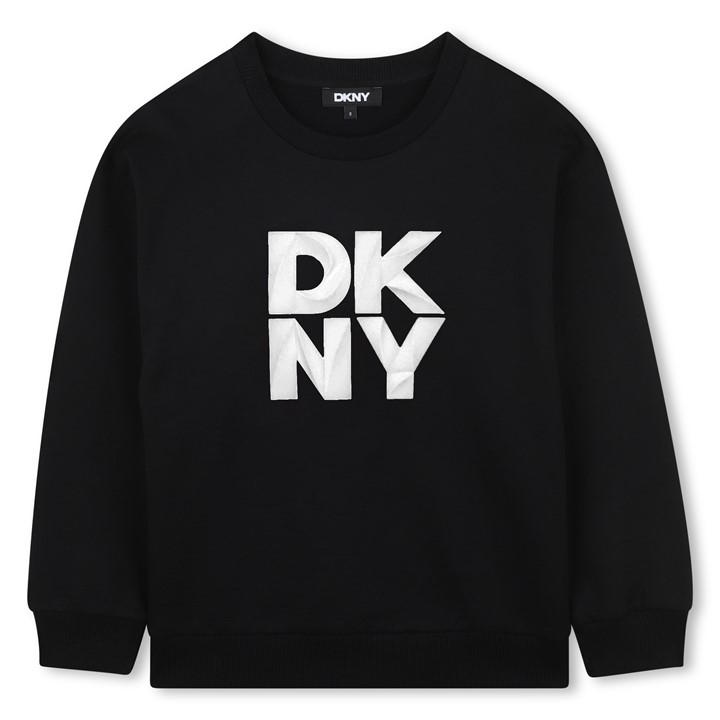 Dkny Boys Black Kids' Logo Crew Sweatshirt in Size 5 - 6 Years, Sports Direct