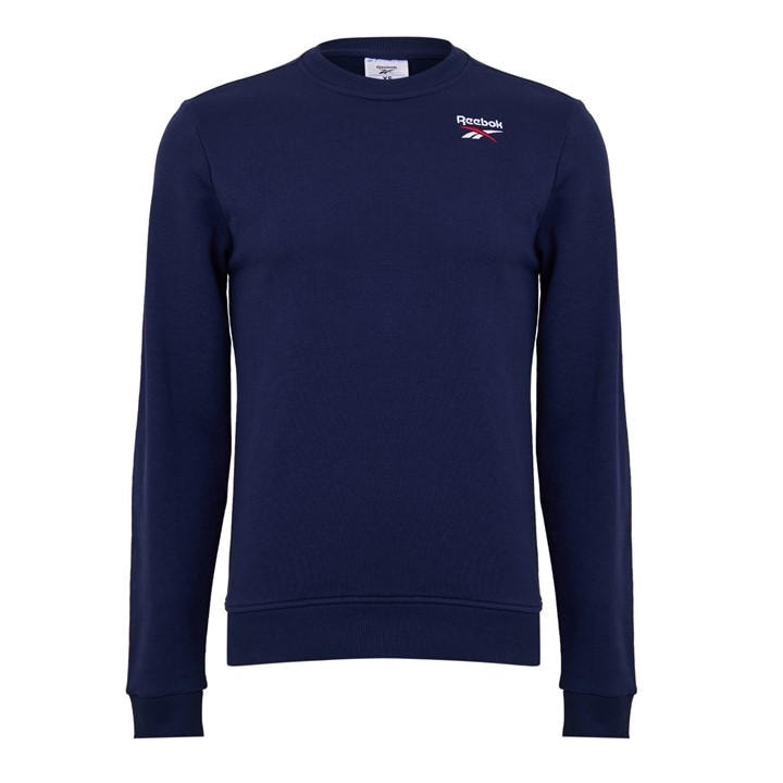 Reebok Men's Blue Identity Small Logo Crew Sweatshirt in Size XS, Sports Direct