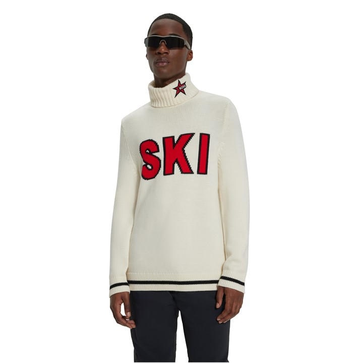 Boss Men's White Ribbed Crew-Neck Sweatshirt in Size M, Sports Direct