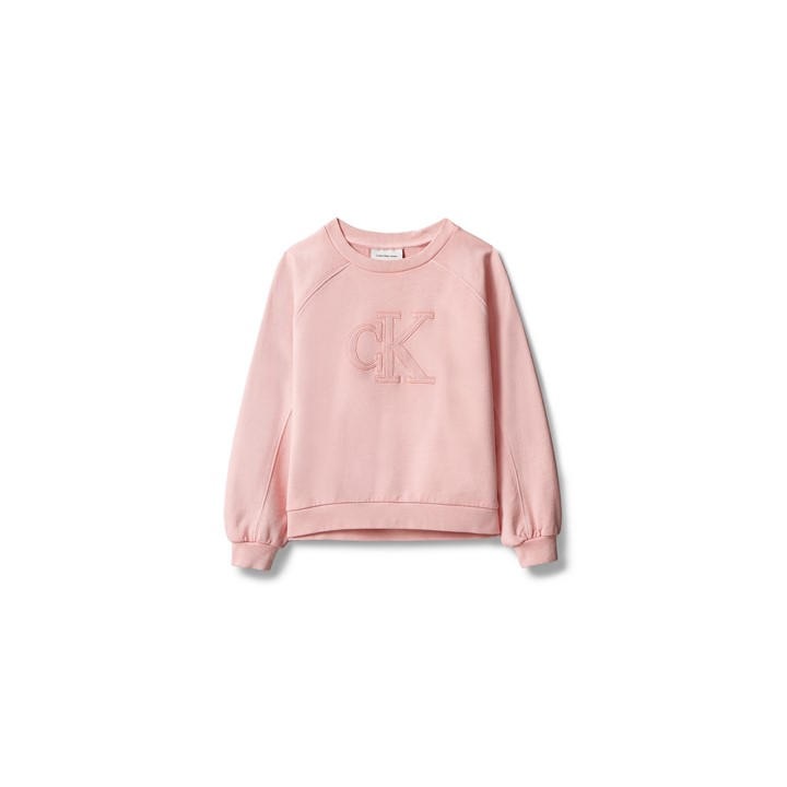 Calvin Klein Jeans Girls Pink Kids' Crew Sweatshirt in Size 11 - 12 Years, Sports Direct