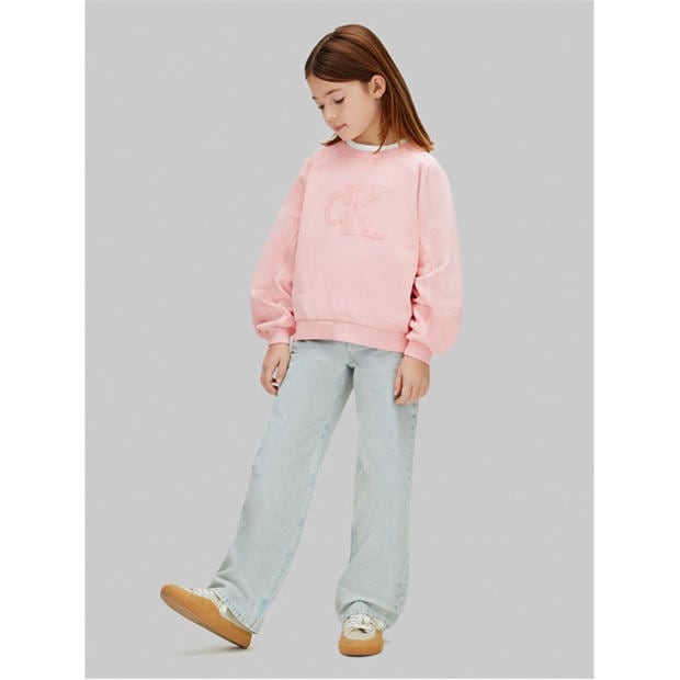 Quartz Pink TFL - Calvin Klein Jeans - Kids' Crew Sweatshirt