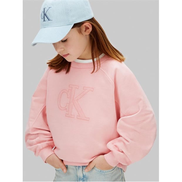 Quartz Pink TFL - Calvin Klein Jeans - Kids' Crew Sweatshirt