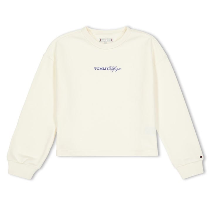 Tommy Hilfiger Girls White Kids' Crew Sweatshirt in Size 14 - 16 Years, Sports Direct