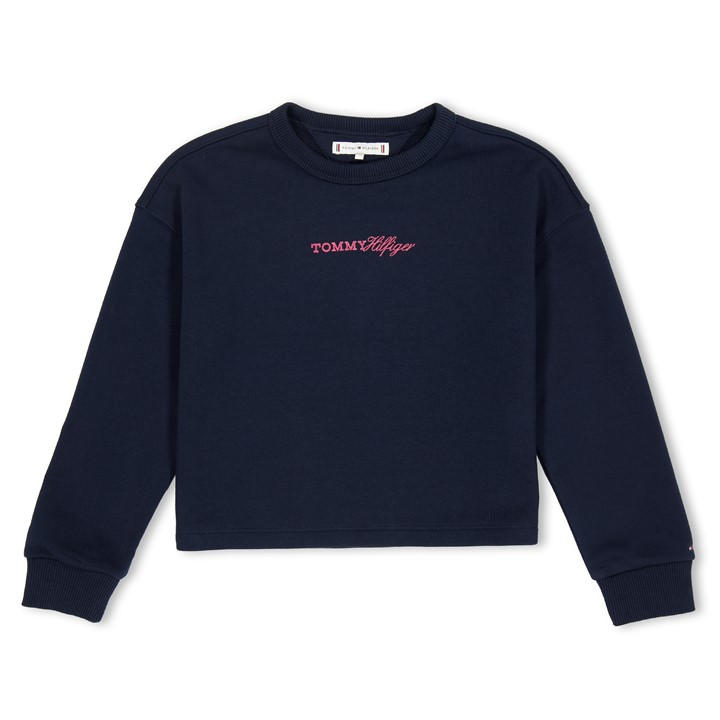 Tommy Hilfiger Girls Blue Kids' Crew Sweatshirt in Size 11 - 12 Years, Sports Direct