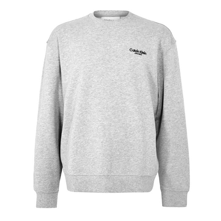 Calvin Klein Jeans Men's Grey Crew Sweatshirt in Size 2XL, Sports Direct