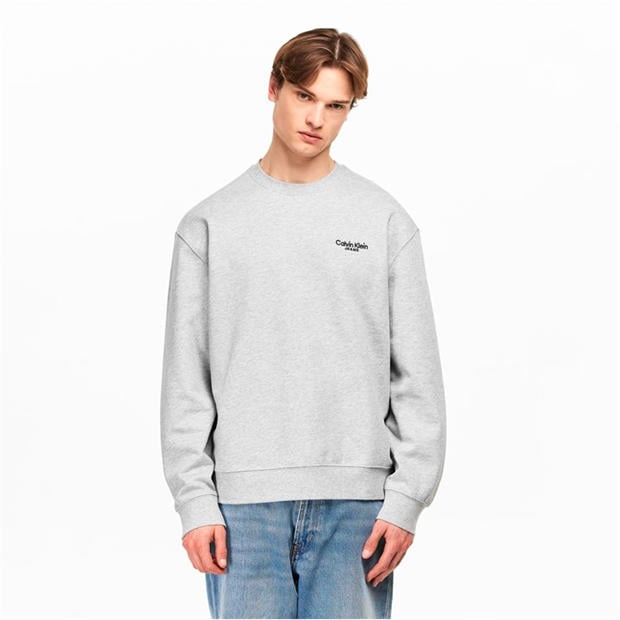Heroic Grey Htr - Calvin Klein Jeans - Men's Crew Sweatshirt