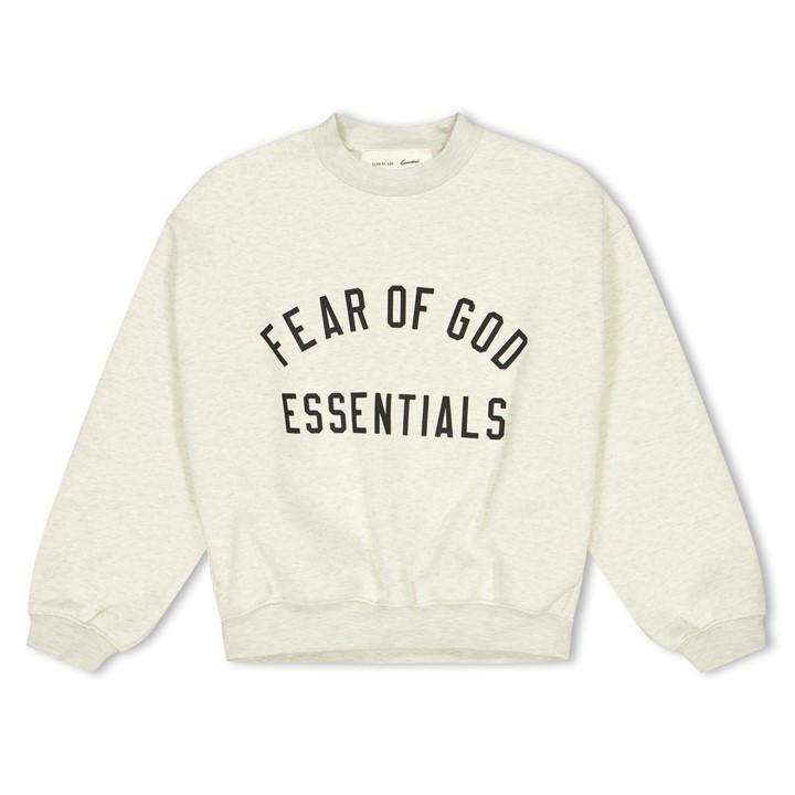 Fear Of God Essentials  Kids Grey ' Crew Sweatshirt in Size 8 - 9 Years, Sports Direct