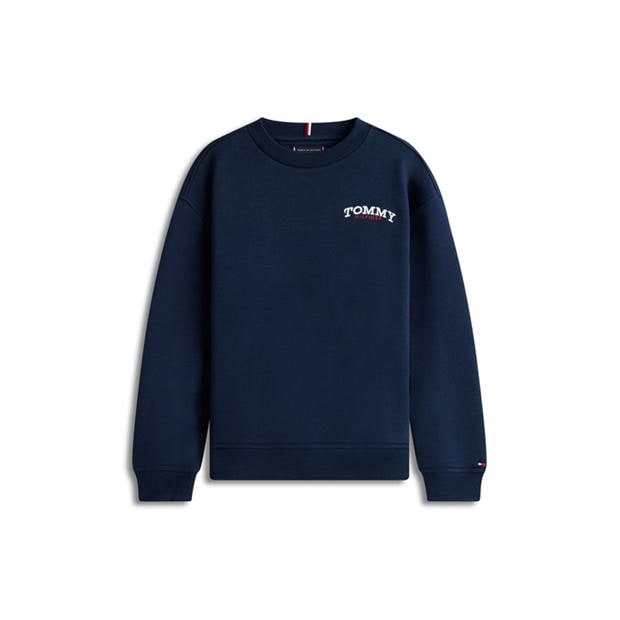 Night Navy C1G - TOMMY HILFIGER - Kids' Monogram Crew Sweatshirt