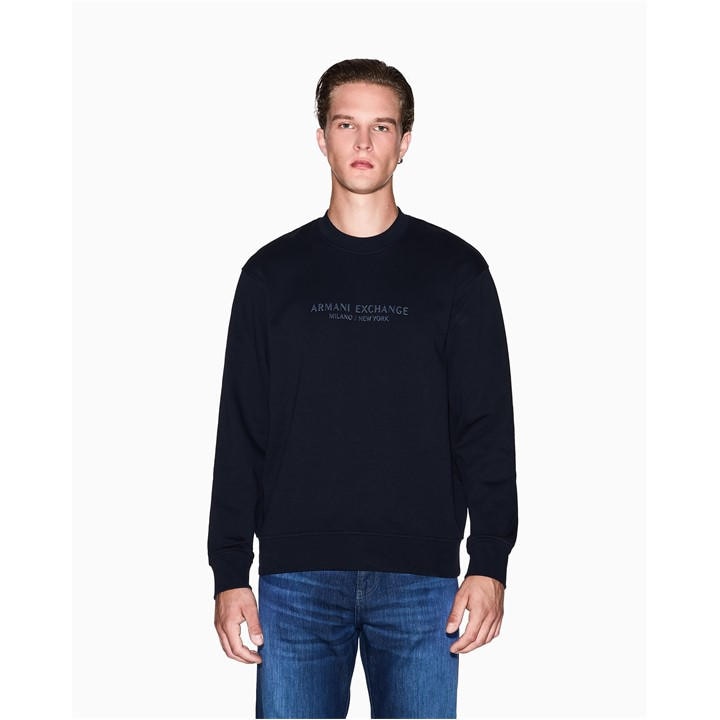 Armani Exchange Men's Blue Crew Sweatshirt in Size M, Sports Direct