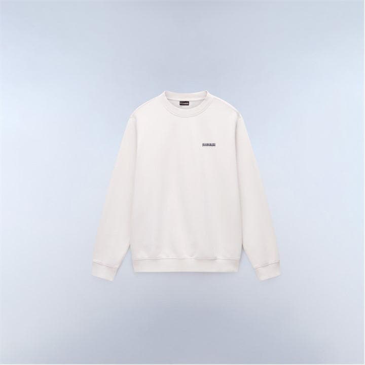 Napapijri Men's Beige Small Box Cotton Crew Sweatshirt in Size M, Sports Direct