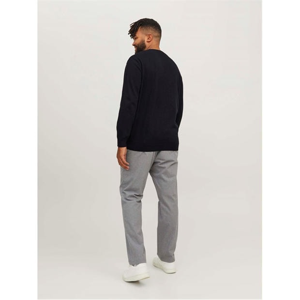 Black - Jack and Jones - Jack Basic Crew Knit Plus Size Mens