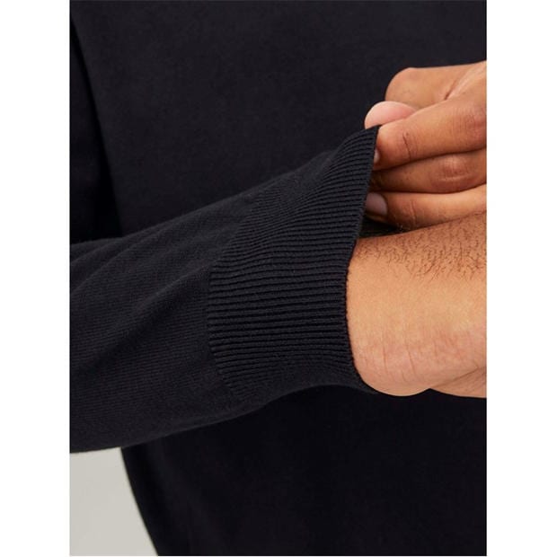 Black - Jack and Jones - Jack Basic Crew Knit Plus Size Mens