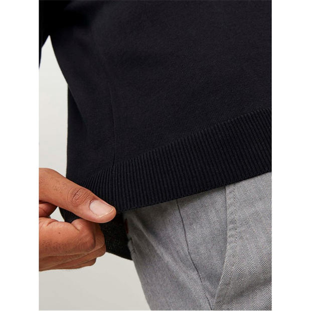 Black - Jack and Jones - Jack Basic Crew Knit Plus Size Mens