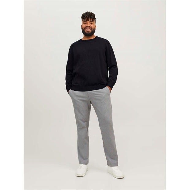Black - Jack and Jones - Jack Basic Crew Knit Plus Size Mens