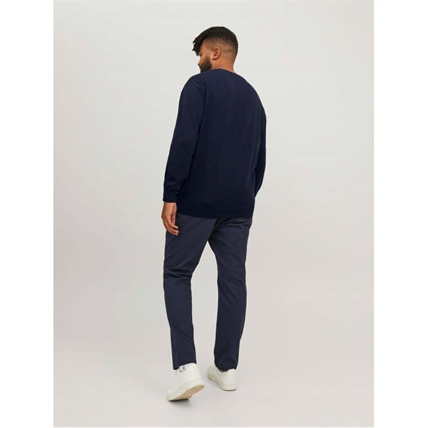 Navy Blazer - Jack and Jones - Jack Basic Crew Knit Plus Size Mens