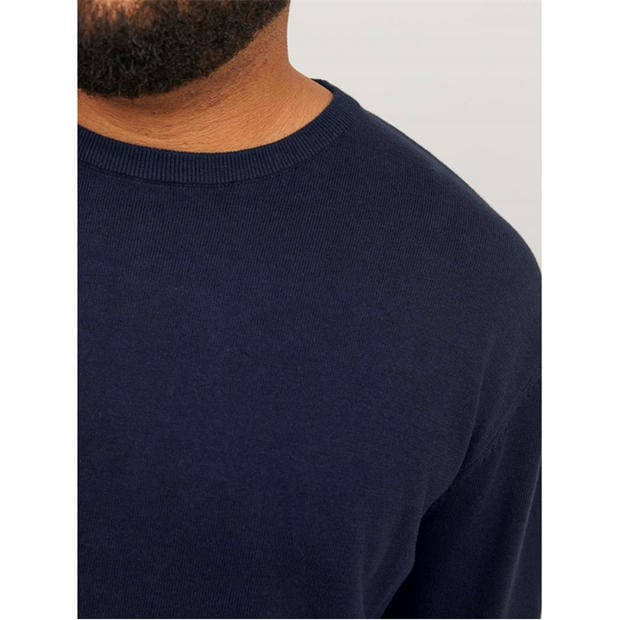 Navy Blazer - Jack and Jones - Jack Basic Crew Knit Plus Size Mens