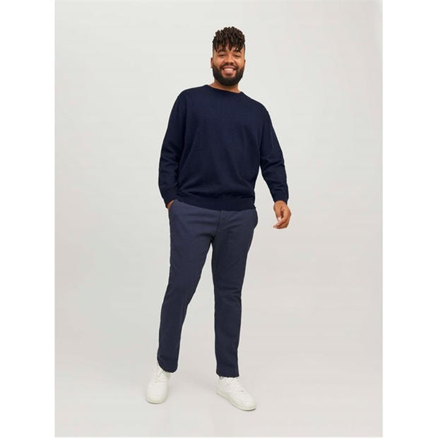 Navy Blazer - Jack and Jones - Jack Basic Crew Knit Plus Size Mens