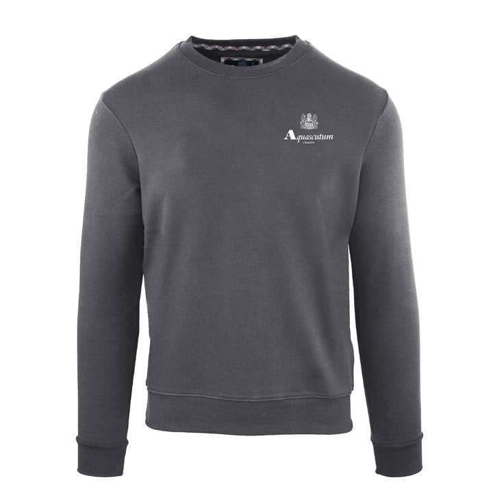 Aquascutum Men's Black Roundnk Sweat Crew Sweatshirt in Size 2XL, Sports Direct