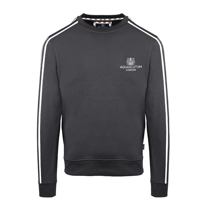 Aquascutum Men's Black Roundnk Sweat Crew Sweatshirt in Size 2XL, Sports Direct