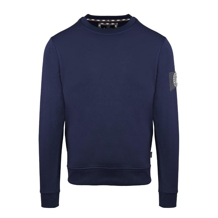 Aquascutum Men's Blue Round Neck Crew Sweatshirt in Size 2XL, Sports Direct