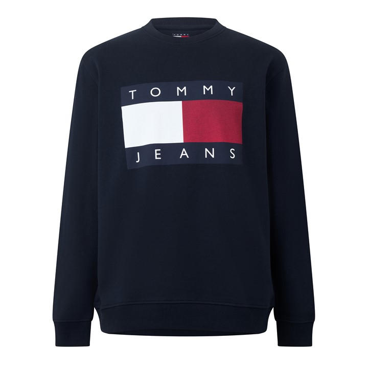 Tommy Jeans Men's Blue Tj Reg Big Flag Crew Sn64 in Size M, Sports Direct