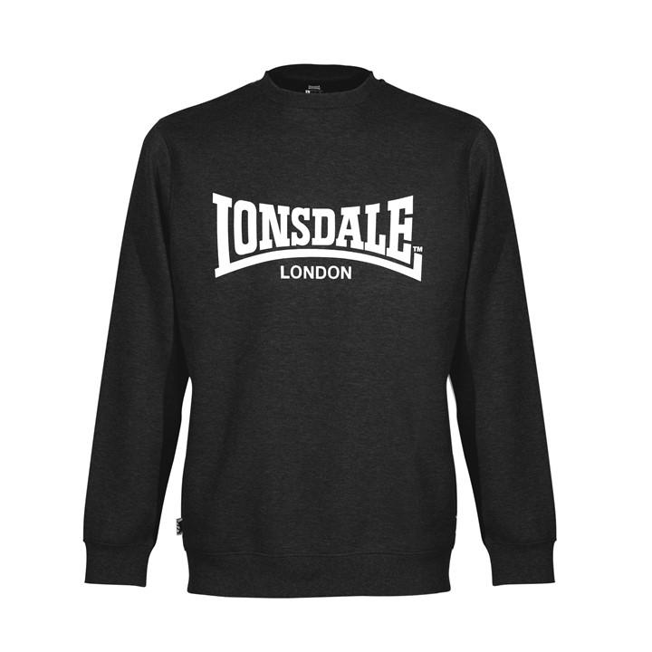 Lonsdale Men's Black Essential Crew Sweater in Size 4XL, Sports Direct