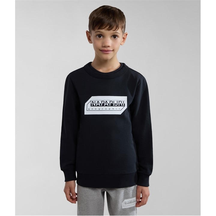 Napapijri  Kids Black Logo Crew Sweatshirt in Size 11 - 12 Years, Sports Direct