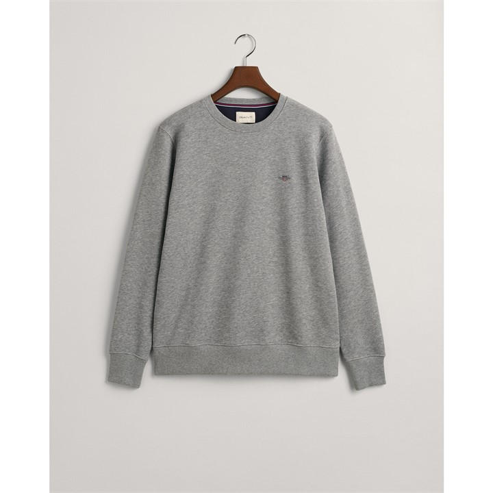 Gant Men' Grey Shield Crew Neck Sweatshirt in Size S, Sports Direct