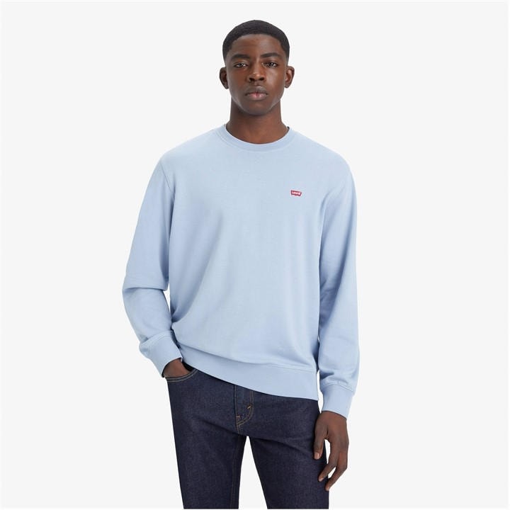 Levis Men's Blue New Original Crew Neck Sweater Extra Small