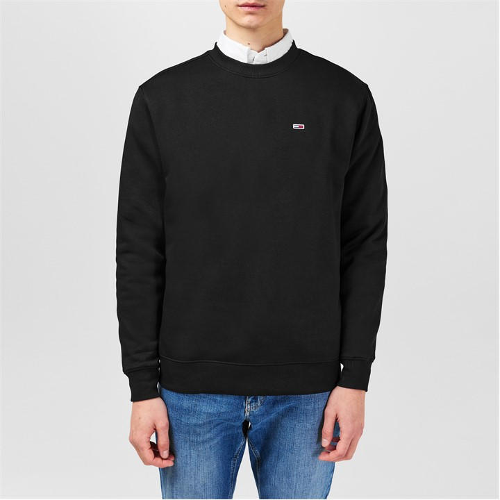 Tommy Jeans Men's Black Crew Neck Sweatshirt in Size XL, Sports Direct