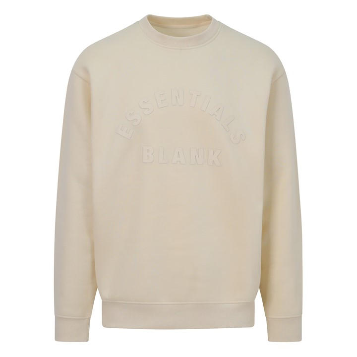 Blank Essentials Men's Cream Arch Sweatshirt in Size L, Sports Direct
