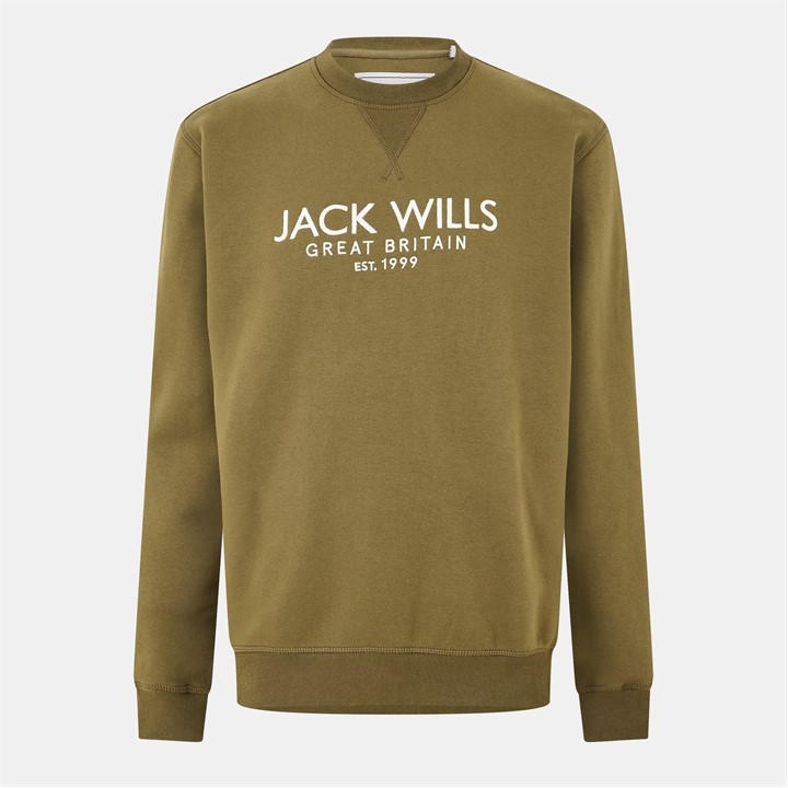 Jack Wills Men's Green Belvue Logo Sweatshirt in Size XS, Sports Direct