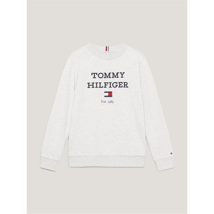 Tommy Hilfiger  Kids Grey ' Logo Crew Sweatshirt in Size 11 - 12 Years, Sports Direct
