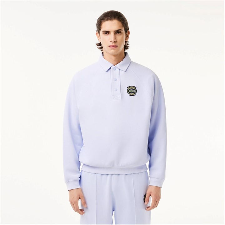Lacoste Men's Blue Heritage Polo Neck Sweatshirt in Size 4XL, Sports Direct