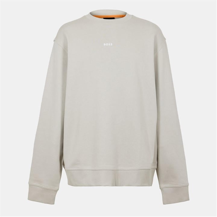 Boss Men's Beige Wesmallcrew Orange Crew Sweatshirt in Size 2XL, Sports Direct