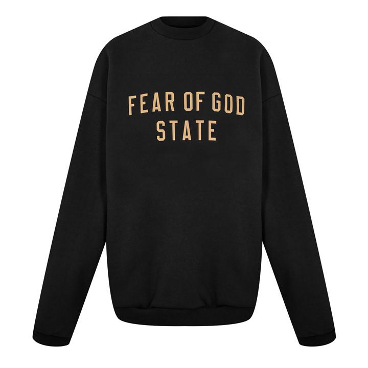 Fear Of God Essentials  Kids Black Fleece Crewneck  in Size 8 - 9 Years, Sports Direct