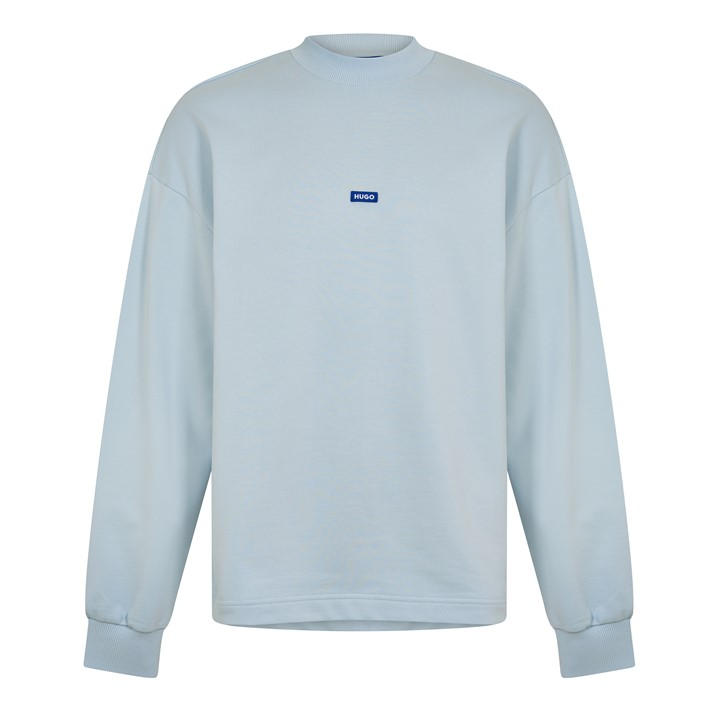 Hugo Men's Blue Cotton Relaxed Fit Crew Sweatshirt in Size XL, Sports Direct