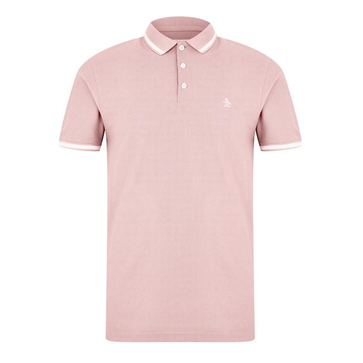 Original Penguin Men' Pink Op Tipped Polo Shirt in Size S, Sports Direct