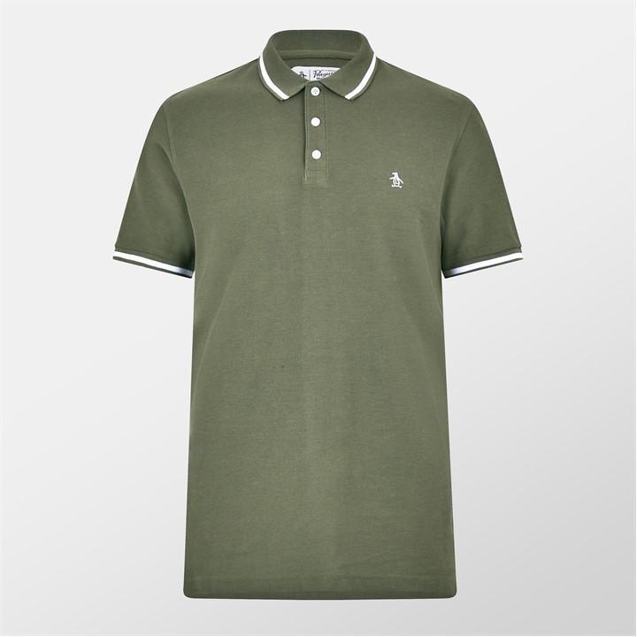 Original Penguin Men' Green Op Tipped Polo Shirt in Size S, Sports Direct