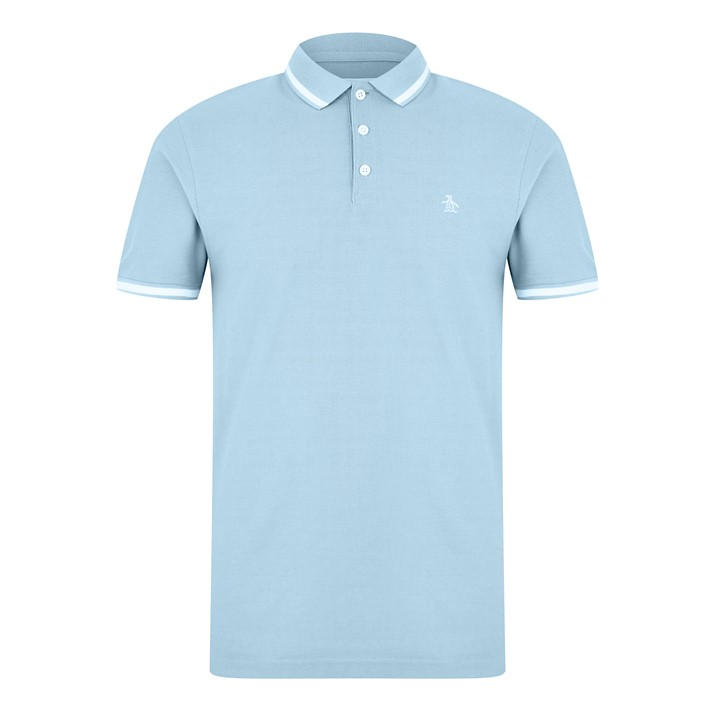 Original Penguin Men' Blue Op Tipped Polo Shirt in Size S, Sports Direct