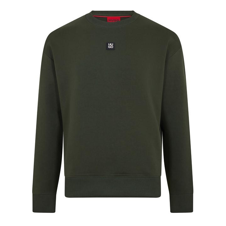 Hugo Men's Green Dettil Crew-Neck Sweatshirt in Size XL, Sports Direct