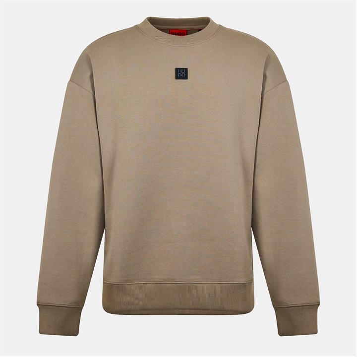 Hugo Men's Beige Dettil Crew-Neck Sweatshirt in Size 2XL, Sports Direct