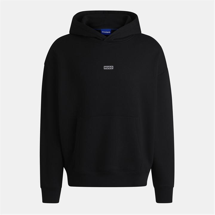 Hugo Men's Black Nazardo Drawstring Hoodie With Modern Logo Detail in Size XL, Sports Direct