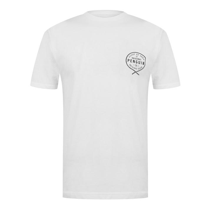 Original Penguin Men' White Op Crest Regular Fit T-Shirt in Size S, Sports Direct