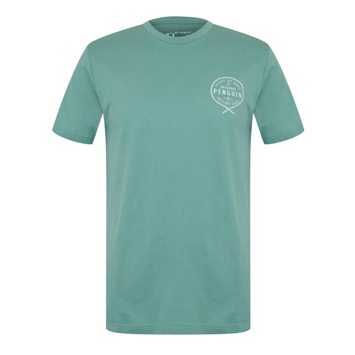 Original Penguin Men' Green Op Crest Regular Fit T-Shirt in Size S, Sports Direct