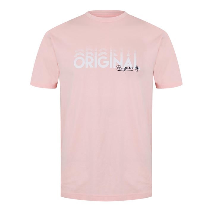 Original Penguin Men' Pink Regular Fit T-Shirt in Size S, Sports Direct