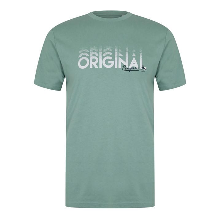 Original Penguin Men' Green Regular Fit T-Shirt in Size S, Sports Direct