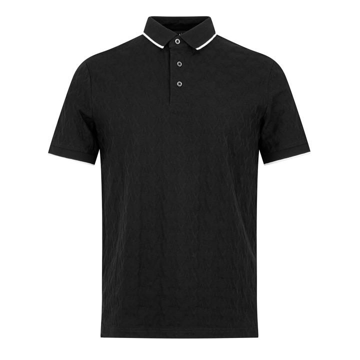 Armani Exchange Men's Black Polo Shirt Medium